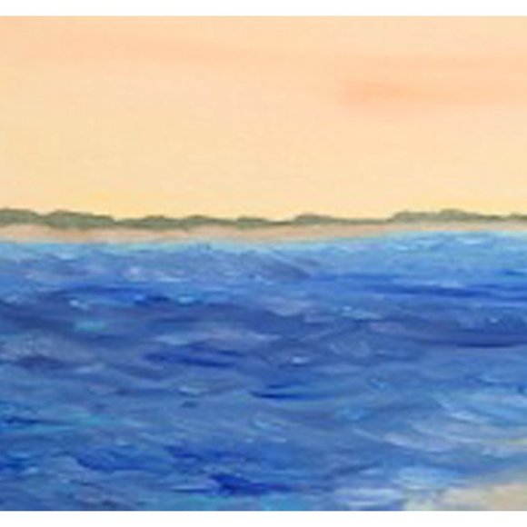 Sunrise Dog Walk, 9 x 12 Acrylic Painting, Seascape Signed Art, Abstract Artwork - Picture 2 of 3